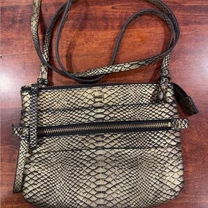 Halston Heritage Gold and Black Crossbody Bag with Sleek Design